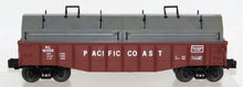 Load image into Gallery viewer, Lionel 6-16359 Pacific Coast Railroad gondola w/ removable Coil Covers uncatalo
