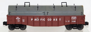 Lionel 6-16359 Pacific Coast Railroad gondola w/ removable Coil Covers uncatalo