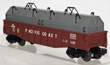 Load image into Gallery viewer, Lionel 6-16359 Pacific Coast Railroad gondola w/ removable Coil Covers uncatalo
