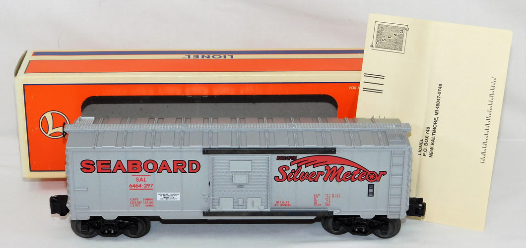 Lionel 6-19290 Box Car #6464-297 Seaboard Railroad Silver Meteor SAL LNIB O 027