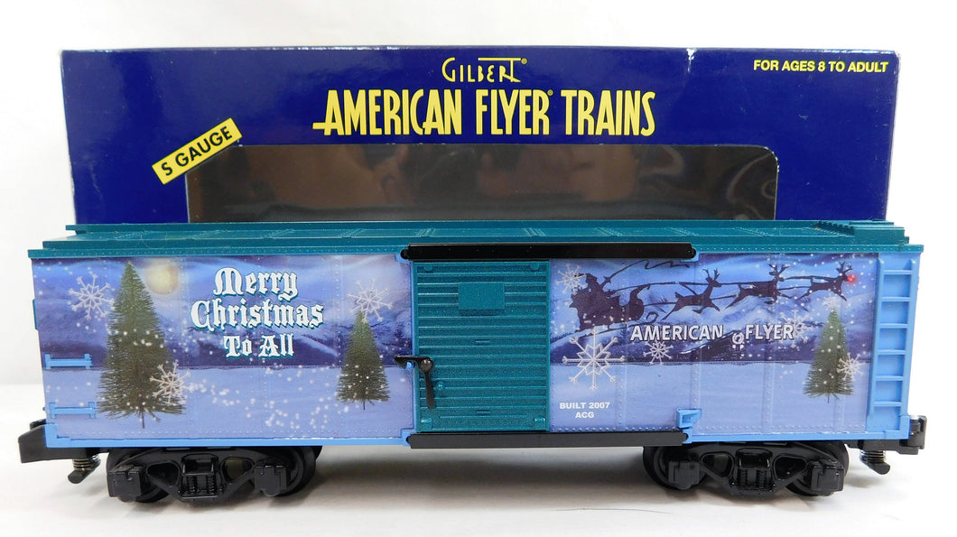 American Flyer 6-48368 2007 Christmas Boxcar Holiday S gauge Lines Santa Rudolph