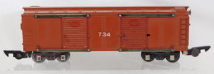 American Flyer 734 Op Merchandise Boxcar Tuscan version 1952-53 +cubes 712+buttn