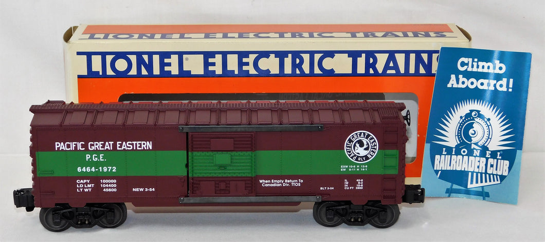 Lionel 6-52086 TTOS Pacific Great Eastern 6464 series Box Car #6464-1972 1996