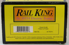 Load image into Gallery viewer, MTH 30-76274 Chick-Fil-A Flat Car w/40' Trailer #2007 O gauge Rail King HTF step crack Uncatalogied
