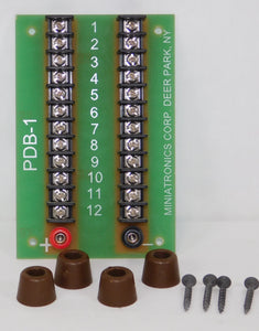 Miniatronics PDB-1 terminal Power Distribution Board 12 ports N HO O w/mounts