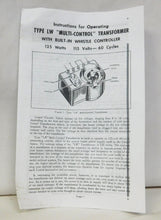 Load image into Gallery viewer, Lionel LW transformer 125 Watts 18 volts Whistle/Direction buttons lighted dial 1950s + insutructions Serviced New Cord
