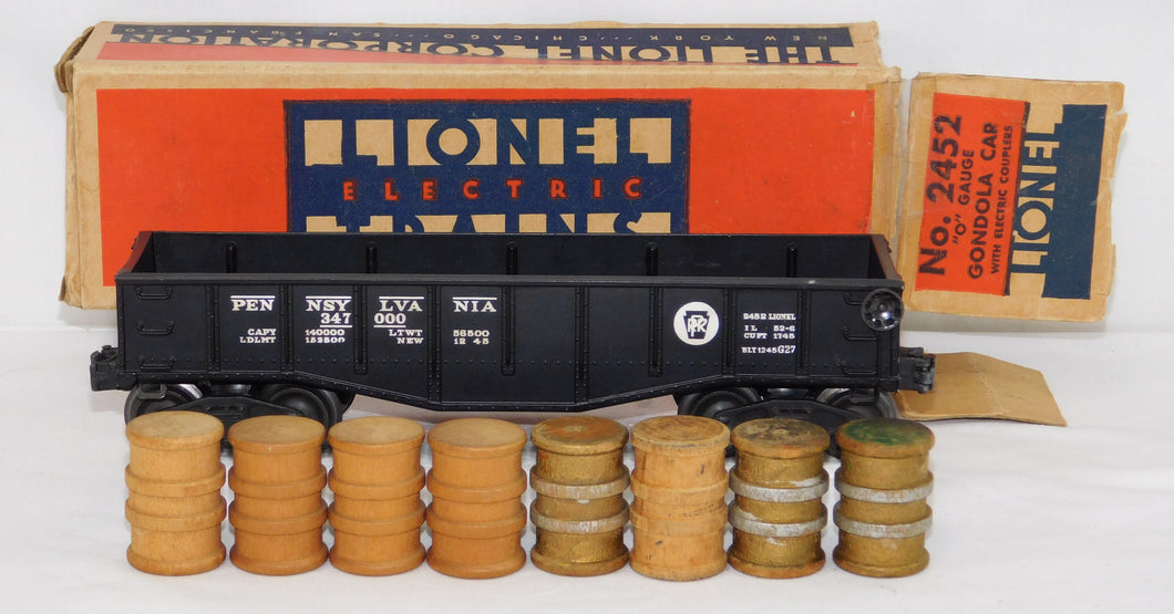 Lionel 2452 Pennsylvania gondola Clean 1945 Flying Shoe Pick Up PRR 347000 BOXD