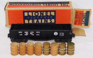 Lionel 2452 Pennsylvania gondola Clean 1945 Flying Shoe Pick Up PRR 347000 BOXD