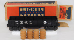 Lionel 2452 Pennsylvania gondola Clean 1945 Flying Shoe Pick Up PRR 347000 BOXD