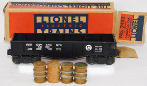 Lionel 2452 Pennsylvania gondola Clean 1945 Flying Shoe Pick Up PRR 347000 BOXD