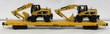 Load image into Gallery viewer, MTH 20-98682 Caterpillar Premier 60' Flat Car w/(2) CAT M316D wheel excavator loaders

