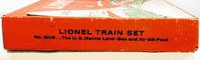 Load image into Gallery viewer, Lionel #1805 Land and Sea Gift Pack USMC Military Train Set Postwar Boxed Missile Launcher USMC action cars
