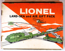 Load image into Gallery viewer, Lionel #1805 Land and Sea Gift Pack USMC Military Train Set Postwar Boxed Missile Launcher USMC action cars
