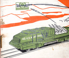 Load image into Gallery viewer, Lionel #1805 Land and Sea Gift Pack USMC Military Train Set Postwar Boxed Missile Launcher USMC action cars
