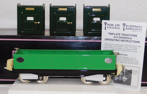 MTH 10-1074 Standard Gauge Tinplate Traditions Lionel 212 Gondola w/ Cannisters