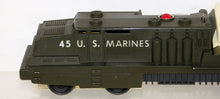 Load image into Gallery viewer, Lionel #1805 Land and Sea Gift Pack USMC Military Train Set Postwar Boxed Missile Launcher USMC action cars
