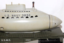 Load image into Gallery viewer, Lionel #1805 Land and Sea Gift Pack USMC Military Train Set Postwar Boxed Missile Launcher USMC action cars
