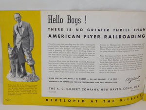 American Flyer 1938 Prewar  Train Catalog O HO gauge Tru Model Gilbert Zephyr UP