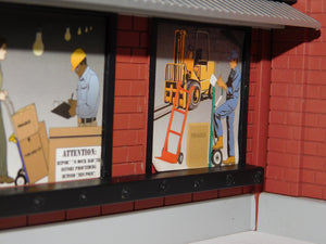 MTH 30-9110 Operating Transfer Dock Freight Warehouse Workers move backNforth O NEW BELTS
