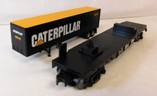 Load image into Gallery viewer, MTH 30-7697 Caterpillar Flat Car w/ 40' Trailer O gauge 2001 CAT TOFC C-8 train
