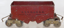 Load image into Gallery viewer, Lionel 116 Ballast Hopper Standard Gauge NYNH&amp;HRR Maroon w/ black print Prewar
