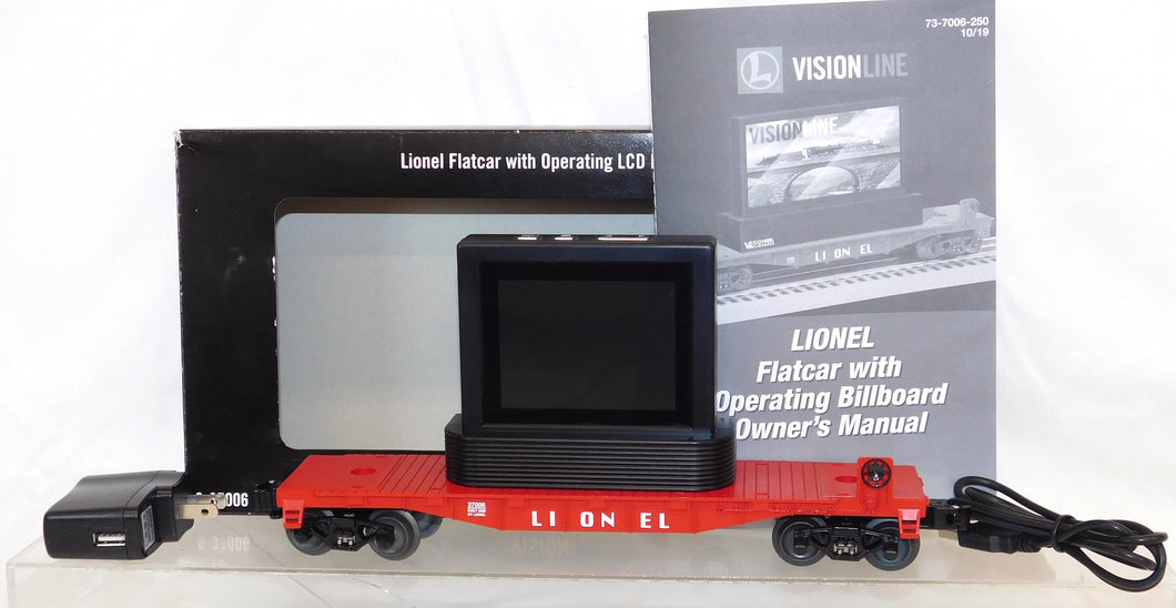 Lionel 6-37006 Flatcar w/ operating LCD Billboard Vision Line C8 Boxed Customizable