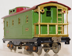 Lionel 517 Standard gauge Caboose Pea Green Red 1932 COPPER journals LIGHTED