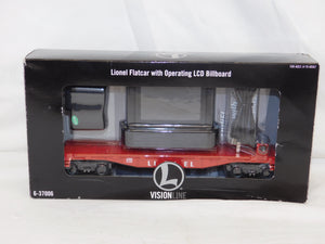Lionel 6-37006 Flatcar w/ operating LCD Billboard Vision Line C8 Boxed Customizable