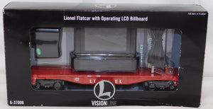 Lionel 6-37006 Flatcar w/ operating LCD Billboard Vision Line C8 Boxed Customizable