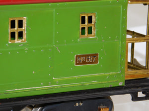 Lionel 517 Standard gauge Caboose Pea Green Red 1932 COPPER journals LIGHTED