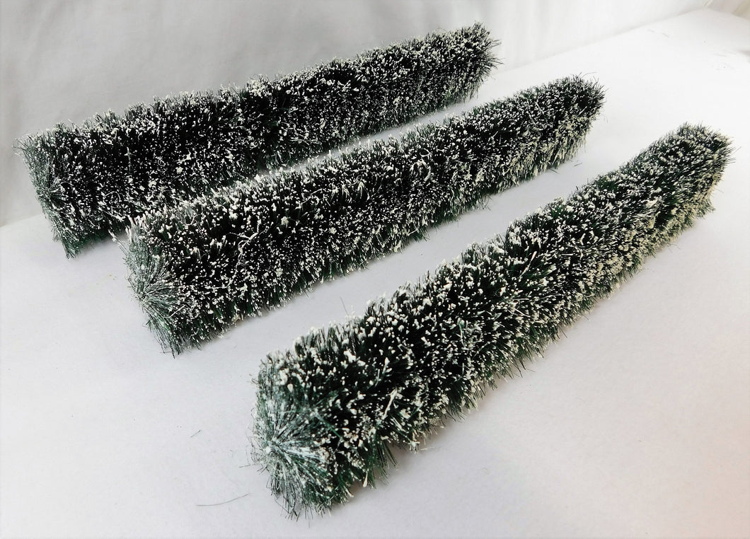 Department 56 #52662 Village Accessories Flexible Frosted Sisal Hedge Set of 3 Landscape New