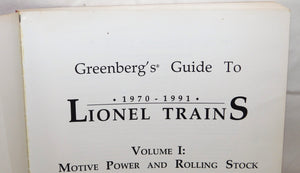 Greenberg's Guide Lionel Trains 1970-1991 Vol1 Locomotives Rolling Stock 10-7535