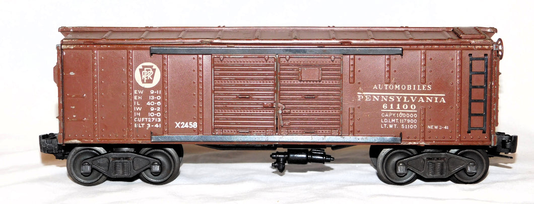 Lionel x2458 Pennsylvania DoubleDoor Automobile Mtal Boxcar EXTRA RIVET Version