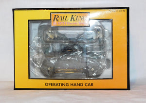 MTH 30-2508 Operating Hand Car black w/2 figures C-8 motorized 2000 reverses O27