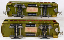 Load image into Gallery viewer, Lionel #347E BOXED Set w/ 8E Standard gauge passenger Set Olive w/ RED plates &amp; trim 337 338 1920s Prewar (Copy)
