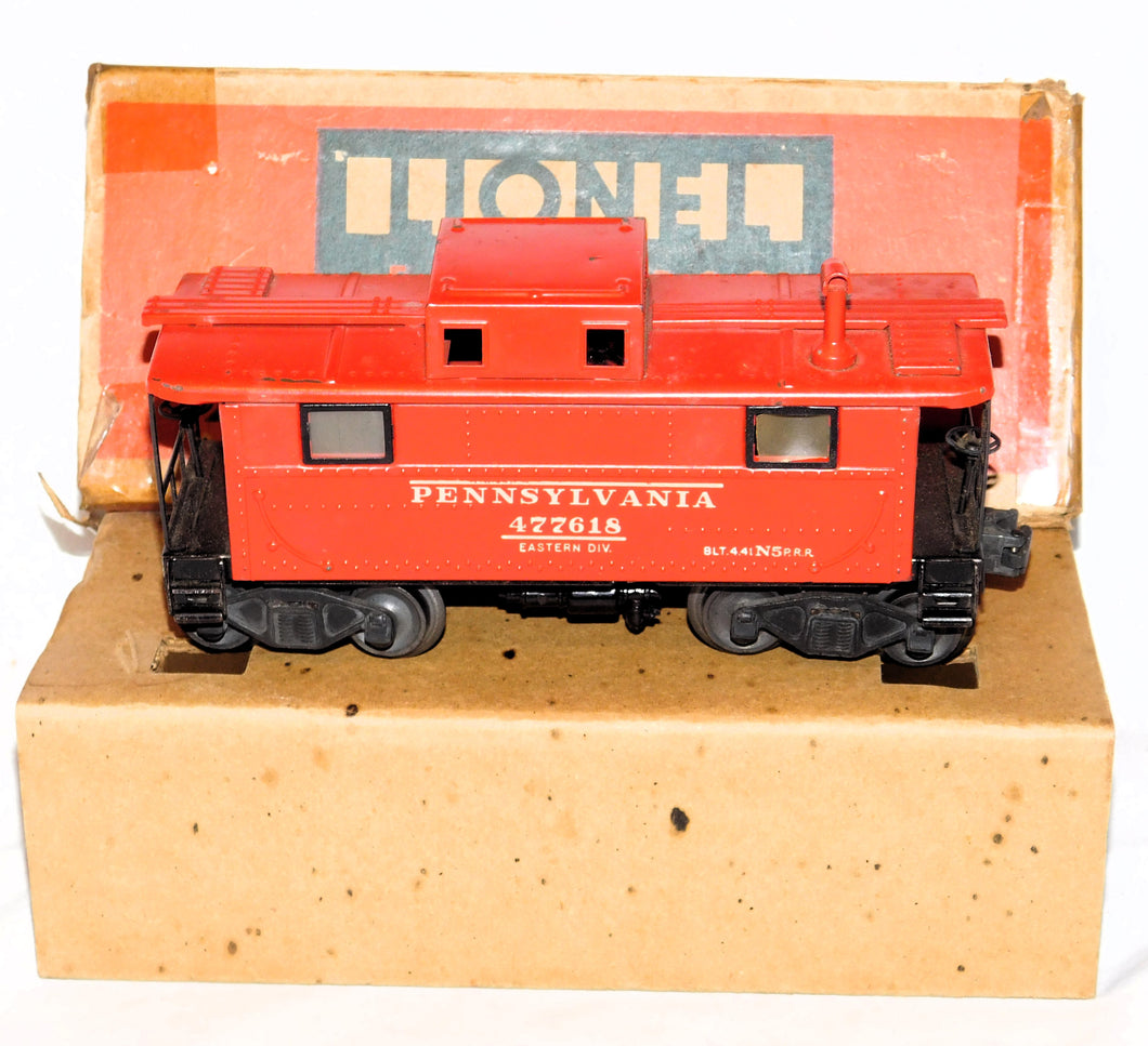 Lionel 2457 N5 Pennsylvania caboose w/Box+insert Brown fiber Flying Shoe 1946