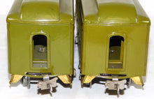 Load image into Gallery viewer, Lionel #347E BOXED Set w/ 8E Standard gauge passenger Set Olive w/ RED plates &amp; trim 337 338 1920s Prewar (Copy)
