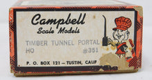 Load image into Gallery viewer, Campbell #351 Timber Tunnel Portal Complete HO scale Wood Craftsman Kit C-8 boxd
