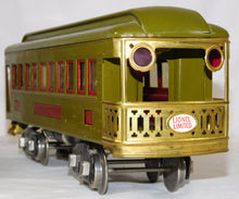 Load image into Gallery viewer, Lionel #347E BOXED Set w/ 8E Standard gauge passenger Set Olive w/ RED plates &amp; trim 337 338 1920s Prewar (Copy)
