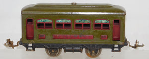 Lionel 529 529 1920s Passenger Coaches Olive Green w/ maroon plates O gauge