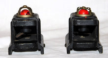 Load image into Gallery viewer, Lionel 1025 Black Bumpers LOT OF TWO Lighted Die Cast Tested works Prewar nickel trim O
