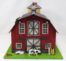 Load image into Gallery viewer, Menards 279-1992 Classic Dairy Barn w/ cows Farm Ranch O gauge lighted Retired
