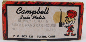Campbell #370 HO scale Supply Shed & Single Handcar Shed Complete C8 SEALED bags