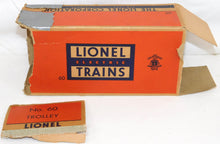 Load image into Gallery viewer, Lionel 60 Trolley blue print Lionelville Rapid Transit Works 55-58 bumpers reverses Postwar Boxed
