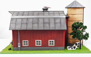 Menards 279-1992 Classic Dairy Barn w/ cows Farm Ranch O gauge lighted Retired