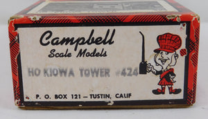 NOS UNOPENED Campbell #424 HO scale KIOWA TOWER Complete Wood railroad Kit VNTG