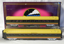 Load image into Gallery viewer, MTH 20-6615 SEABOARD 2CarSet 70' Aluminum Passenger Streamliner Sleeper Diner C-9
