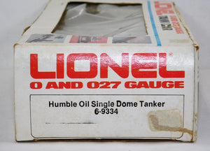 Lionel HUMBLE Oil Gas Company Tank Car 6-9334 NOX Single dome Boxed 1979 027