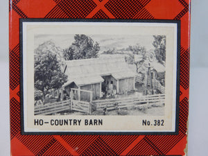 Campbell #382 HO scale Country Farm BARN Complete Wood Kit Sealed Bags Vintage
