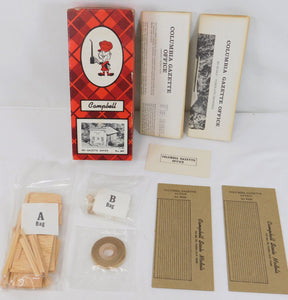 Campbell #380 HO scale Columbia Gazette Office Kit Complete SEALED BAGS Vintage